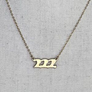 NWOT gold 222 angel number necklace